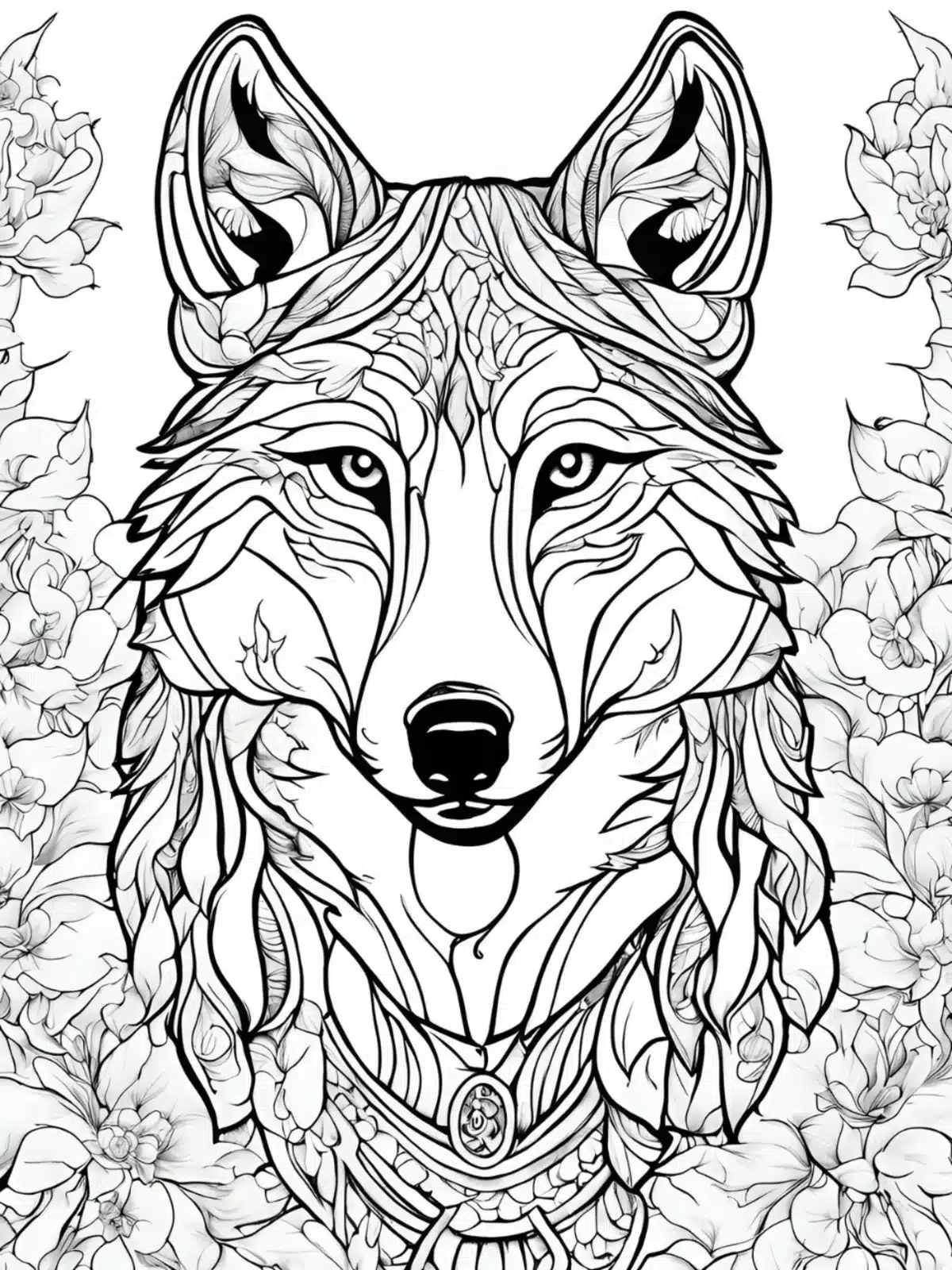 Wolf kostenloses Ausmalbild - Wildtiere in Europa (10)