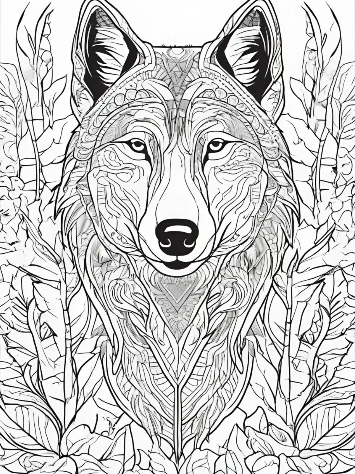 Wolf kostenloses Ausmalbild - Wildtiere in Europa (15)