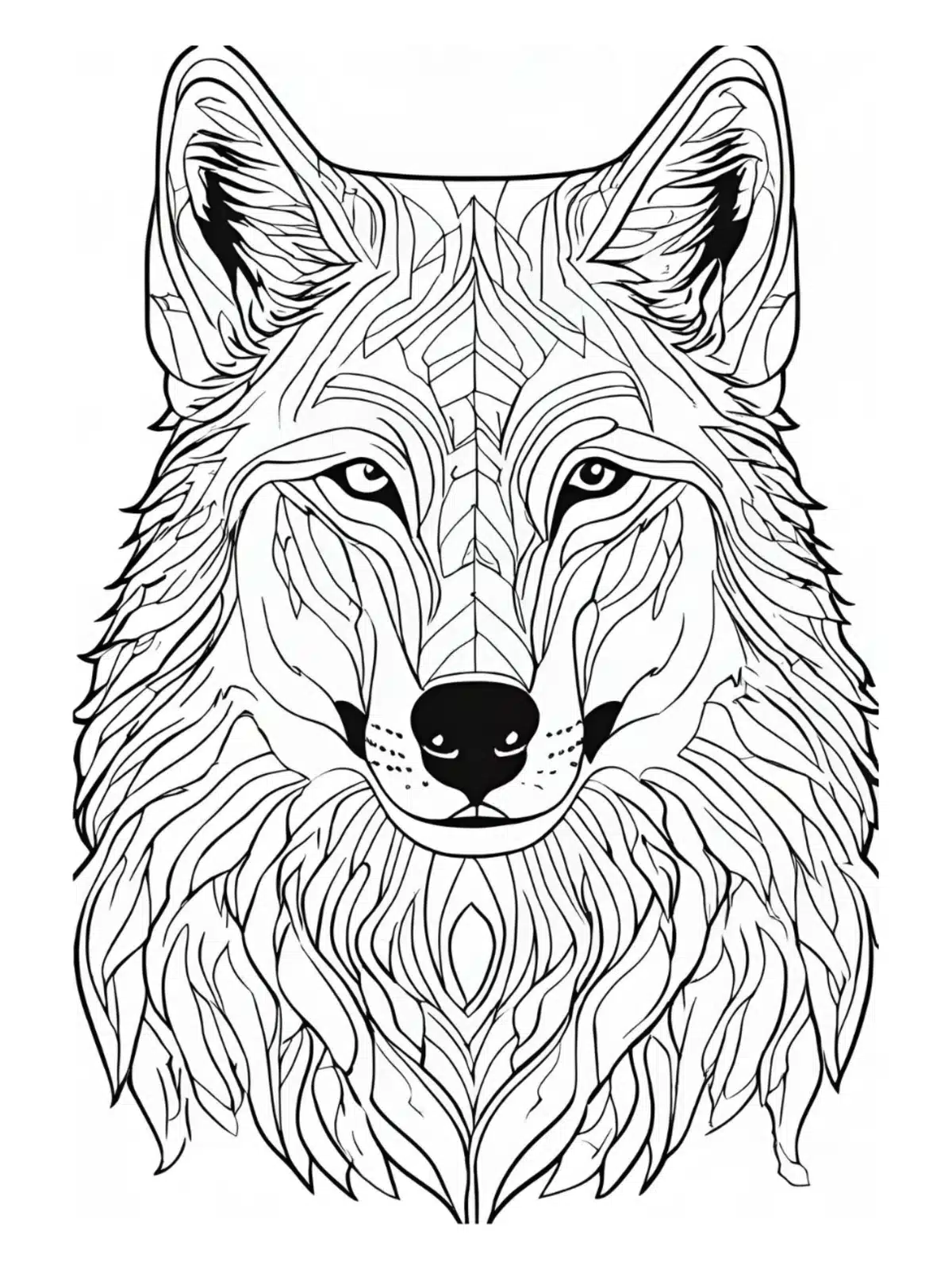 Wolf kostenloses Ausmalbild - Wildtiere in Europa (16)