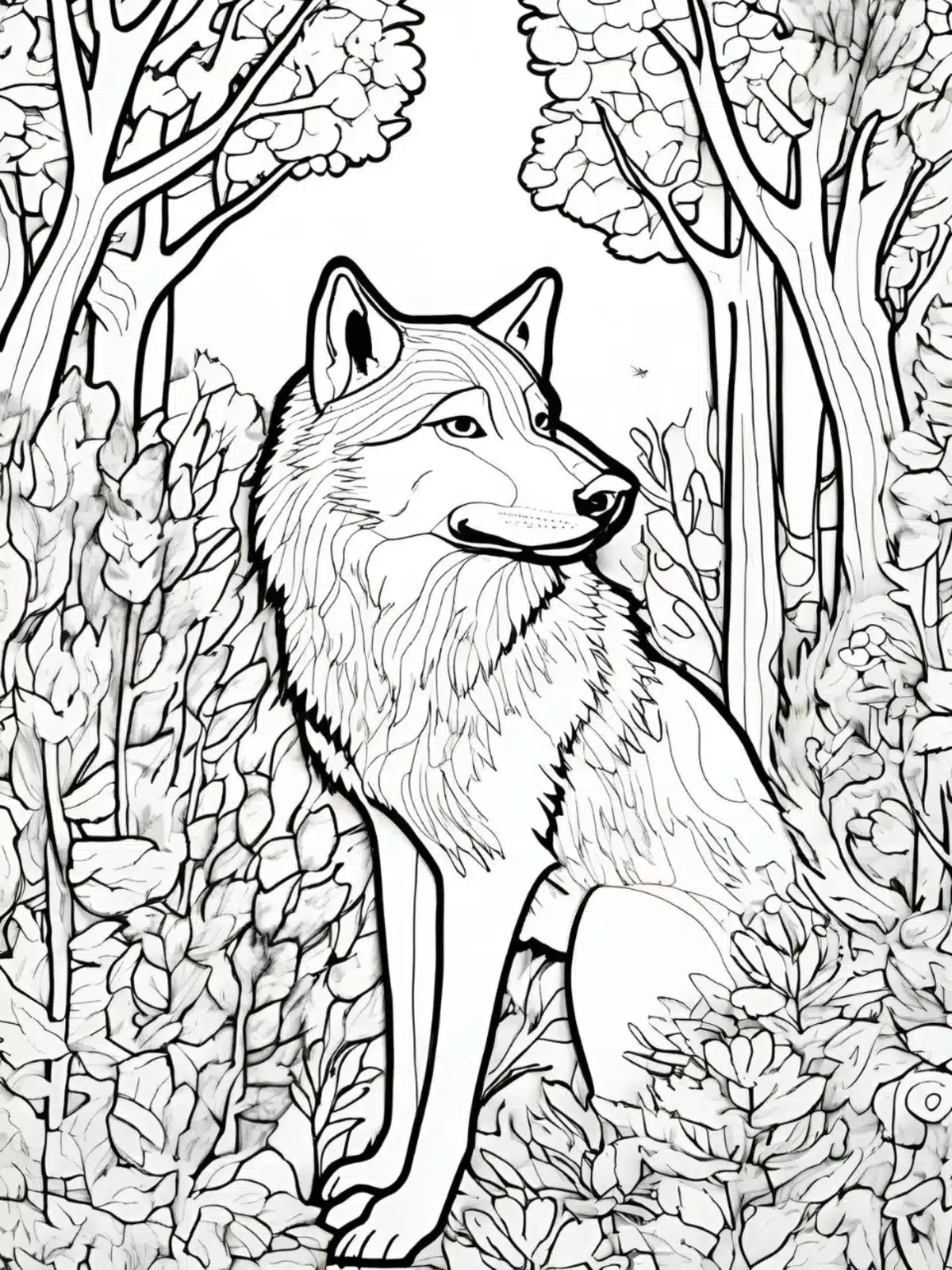 Wolf kostenloses Ausmalbild - Wildtiere in Europa (18)