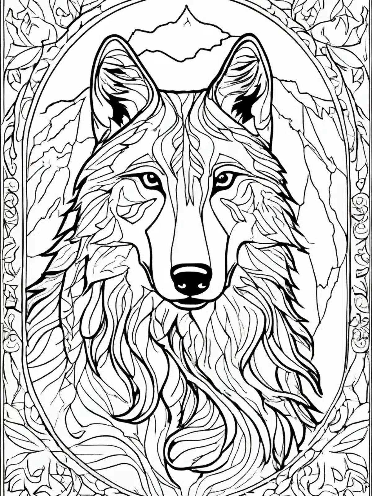 Wolf kostenloses Ausmalbild - Wildtiere in Europa (19)
