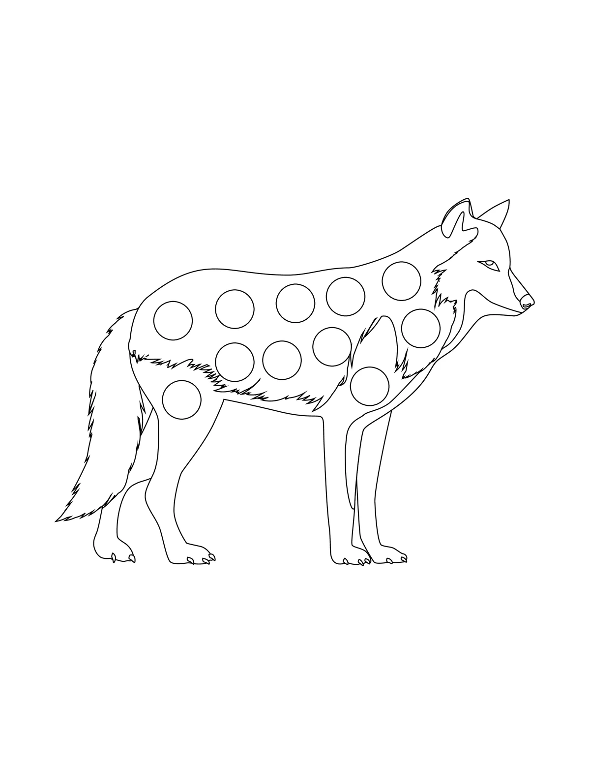 Wolf kostenloses Ausmalbild - Wildtiere in Europa (21)