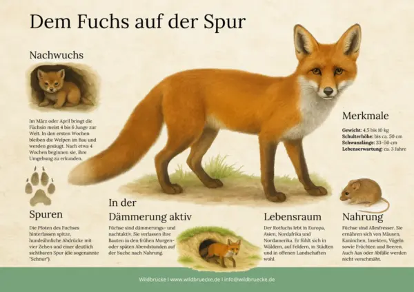 Fuchs Wildtier Poster - Wildtiere in Europa
