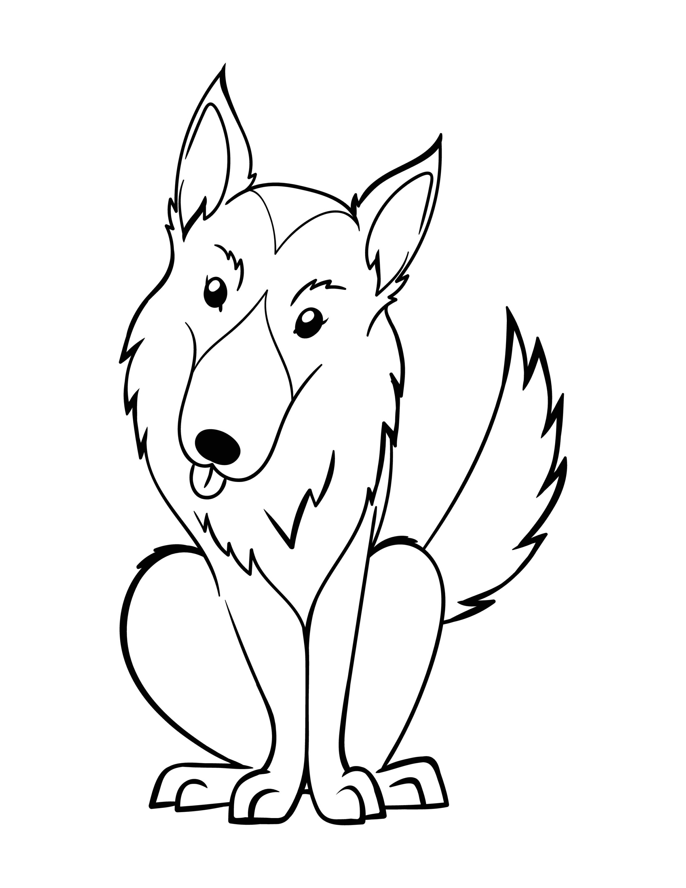 Wolf kostenloses Ausmalbild - Wildtiere in Europa (1)